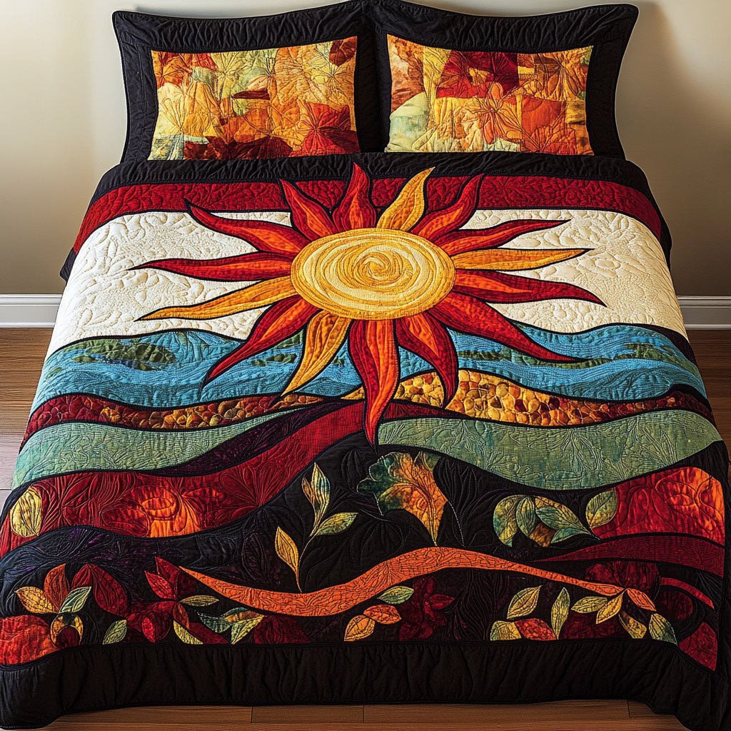 Endless Light 3-Piece Quilted Bedding Set NCU0NT2536