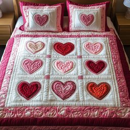 Passion Pulse 3-Piece Quilted Bedding Set NCU0NT2604