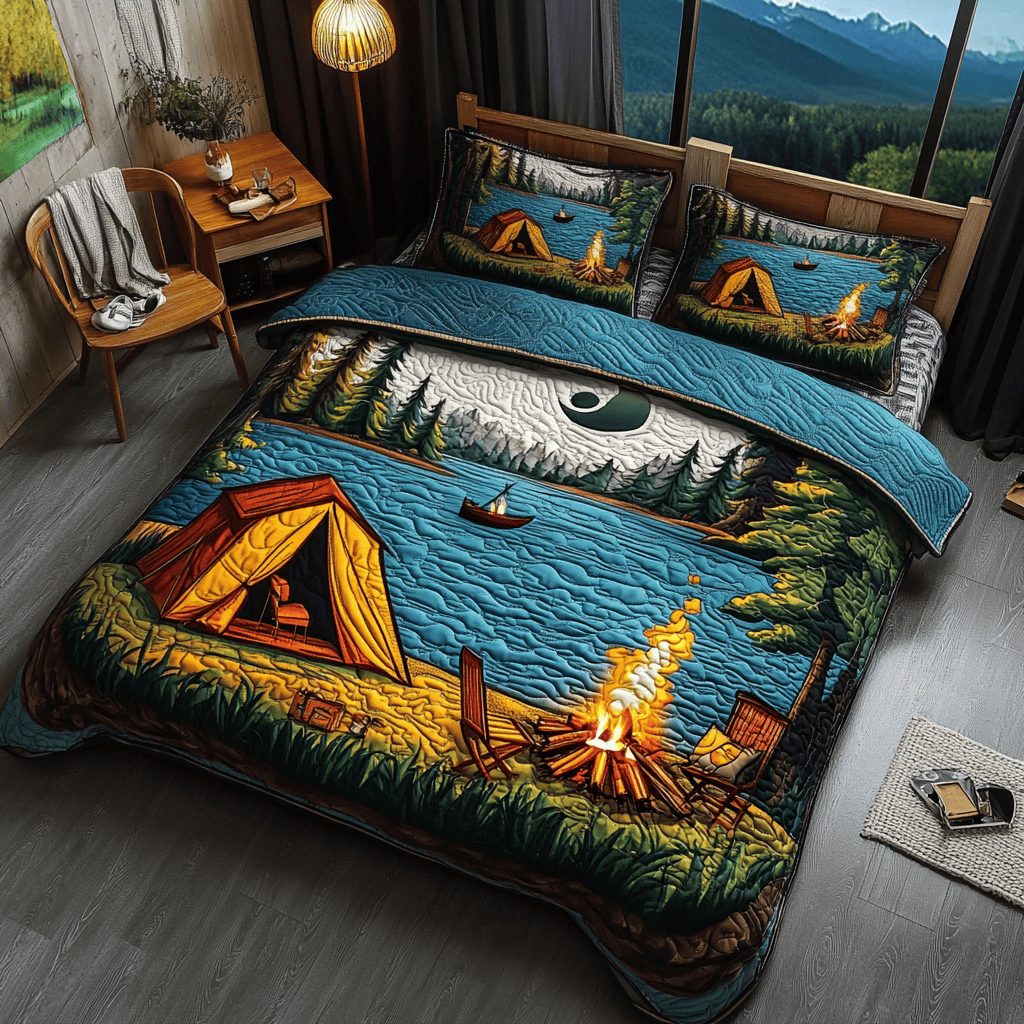 Forest Hideaway 3-Piece Quilted Bedding Set NCU0DK3097