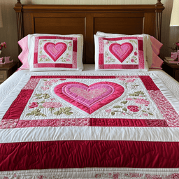 Eternal Love 3-Piece Quilted Bedding Set NCU0VH1364