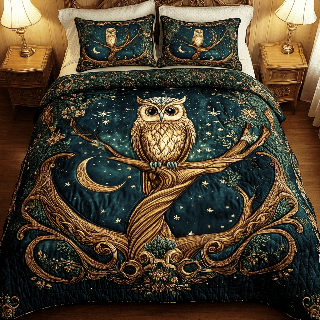 Starry Sentinel 3-Piece Quilted Bedding Set NCU0VH1458