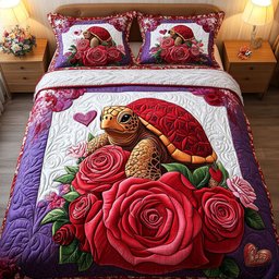 Slow and Steady 3-Piece Quilted Bedding Set NCU0NT2648