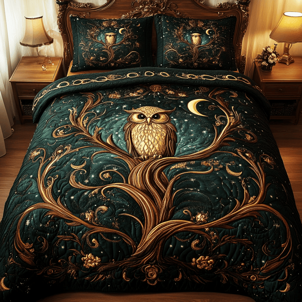 Forest Guardian 3-Piece Quilted Bedding Set NCU0VH1464