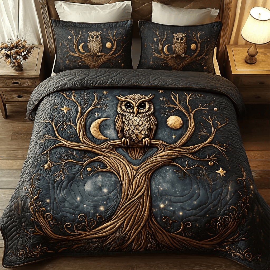 Nocturnal Grace 3-Piece Quilted Bedding Set NCU0VH1461