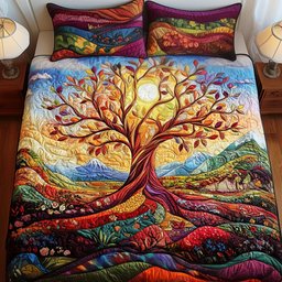 Timeless Growth 3-Piece Quilted Bedding Set NCU0NT2674