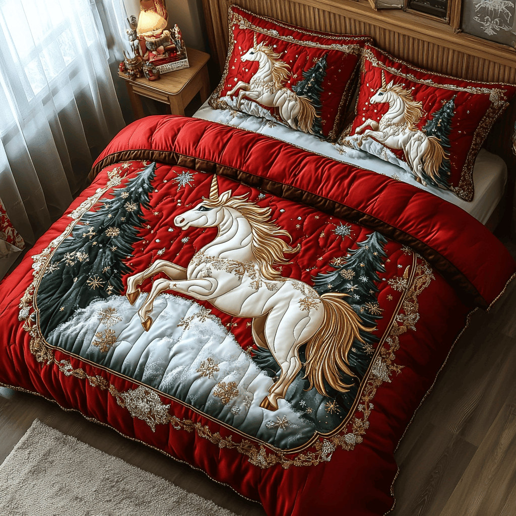 Unicorn Wishes Quilted Bedding Set NCU0DV2289