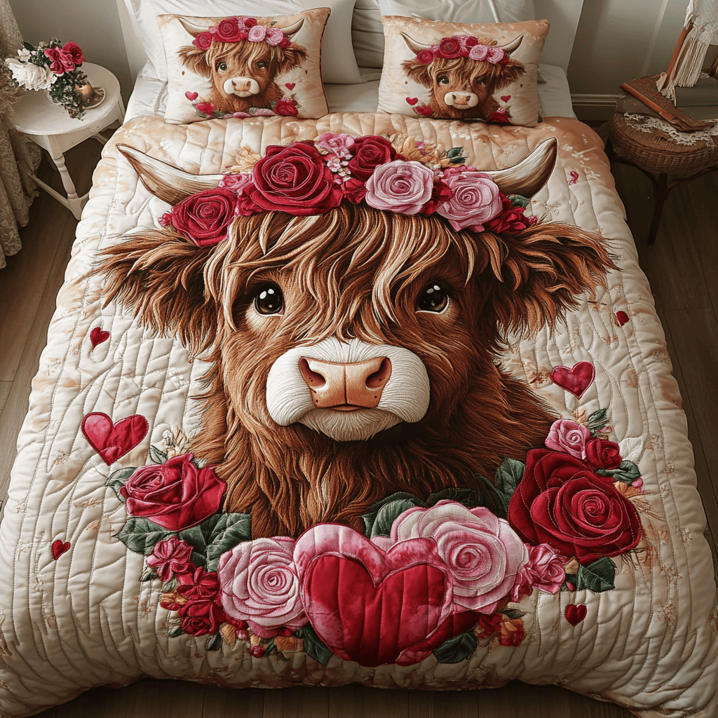 Rosie Glow 3-Piece Quilted Bedding Set NCU0VH1346