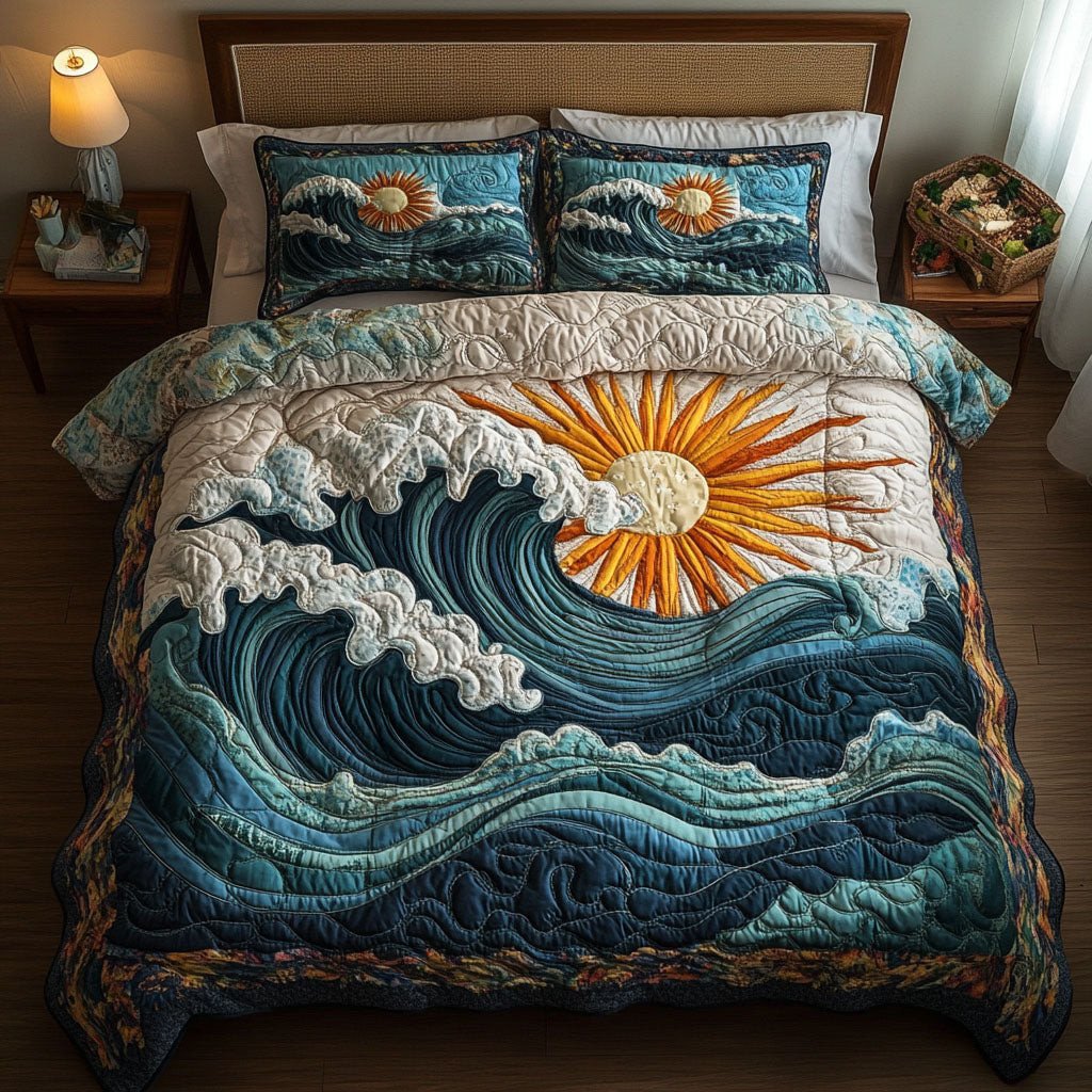 Morning Rays 3-Piece Quilted Bedding Set NCU0NT2538