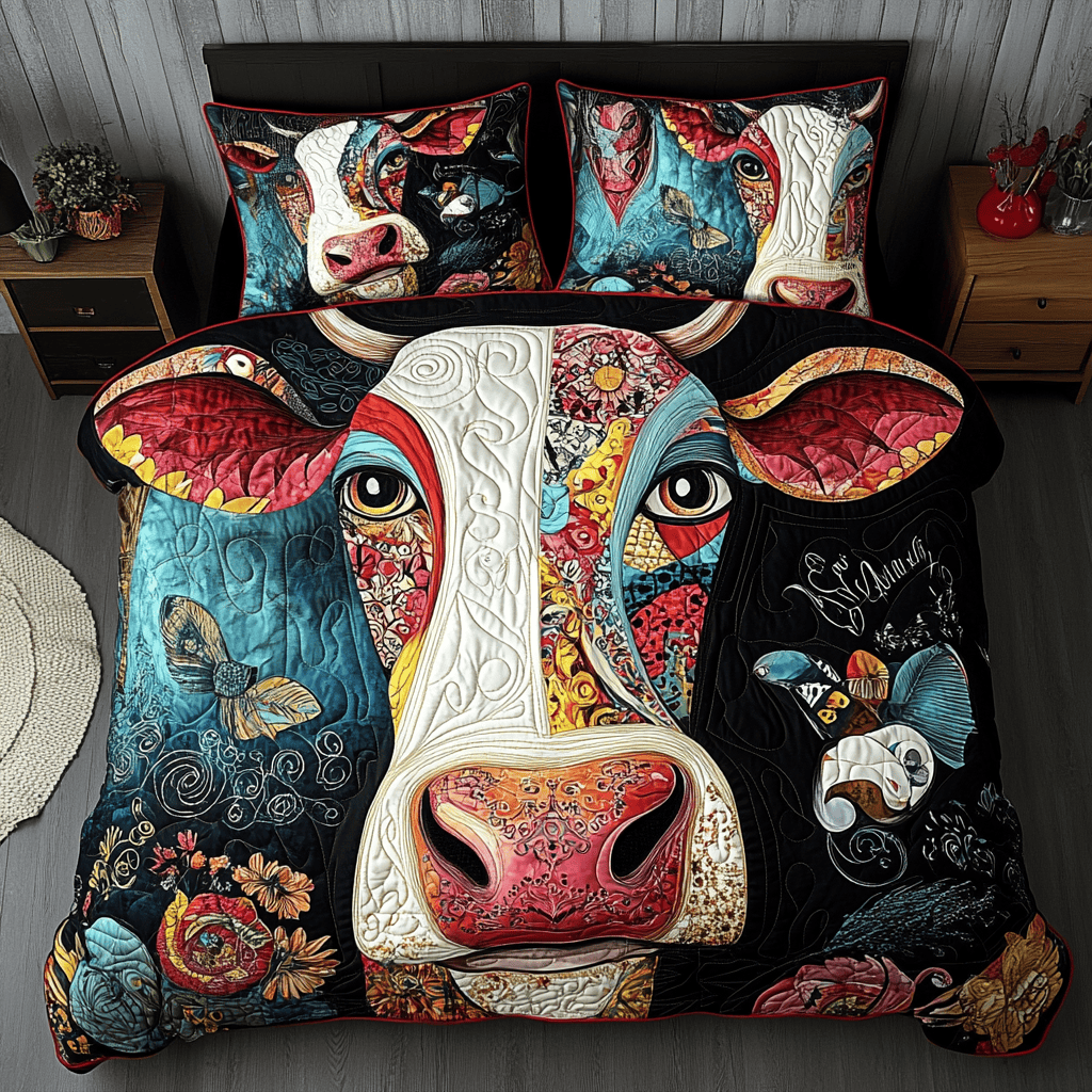 Funky Farmyard 3-Piece Quilted Bedding Set NCU0TL2383