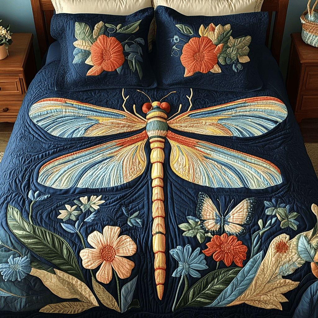 Petal Soar 3-Piece Quilted Bedding Set NCU0VH1483