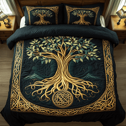 Eternal Roots 3-Piece Quilted Bedding Set NCU0VL872