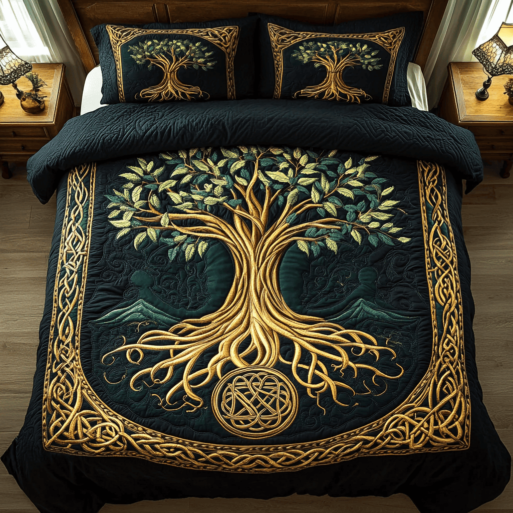 Eternal Roots 3-Piece Quilted Bedding Set NCU0VL872