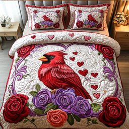 Heart of Nature 3-Piece Quilted Bedding Set NCU0NT2639