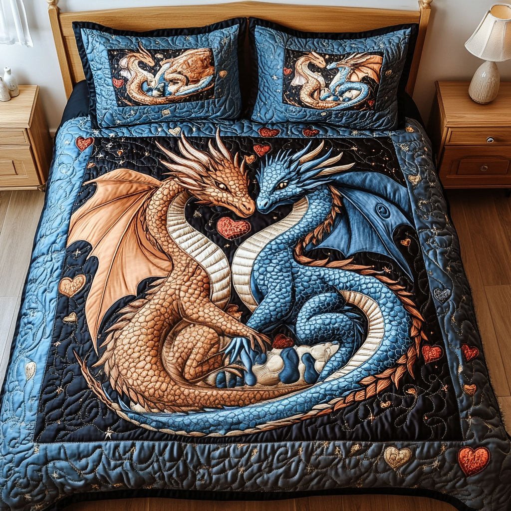 Flame of Love 3-Piece Quilted Bedding Set NCU0NT2615