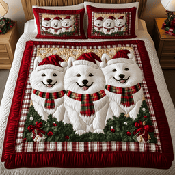Samoyed Wonder 3-Piece Quilted Bedding Set NCU0VH1289