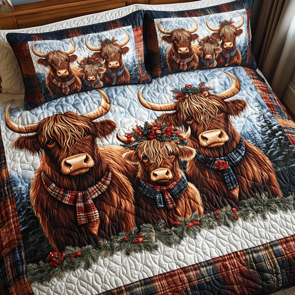 Majestic Moo 3-Piece Quilted Bedding Set NCU0TL2372