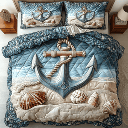 Anchored Serenity 3-Piece Quilted Bedding Set NCU0VL876