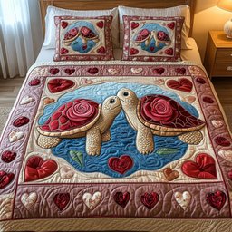 Love in the Sand 3-Piece Quilted Bedding Set NCU0NT2645