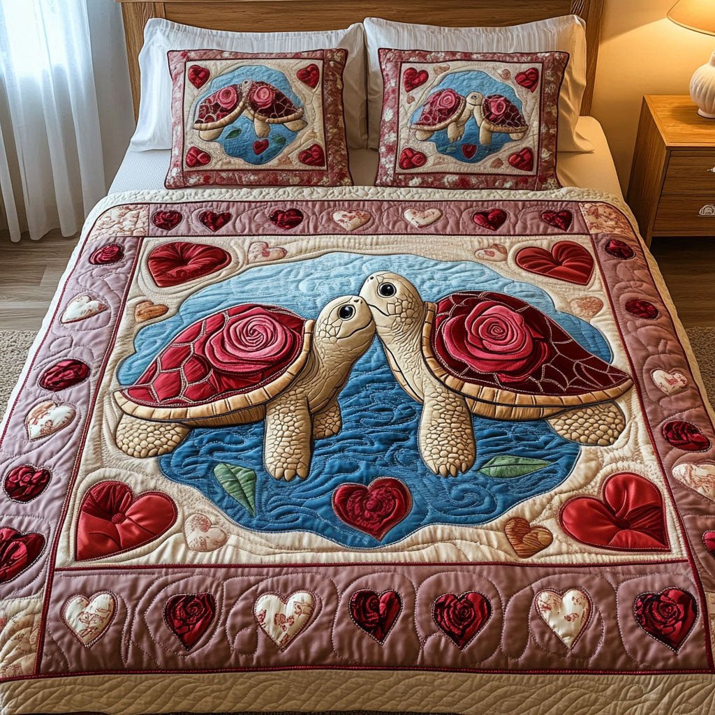 Love in the Sand 3-Piece Quilted Bedding Set NCU0NT2645