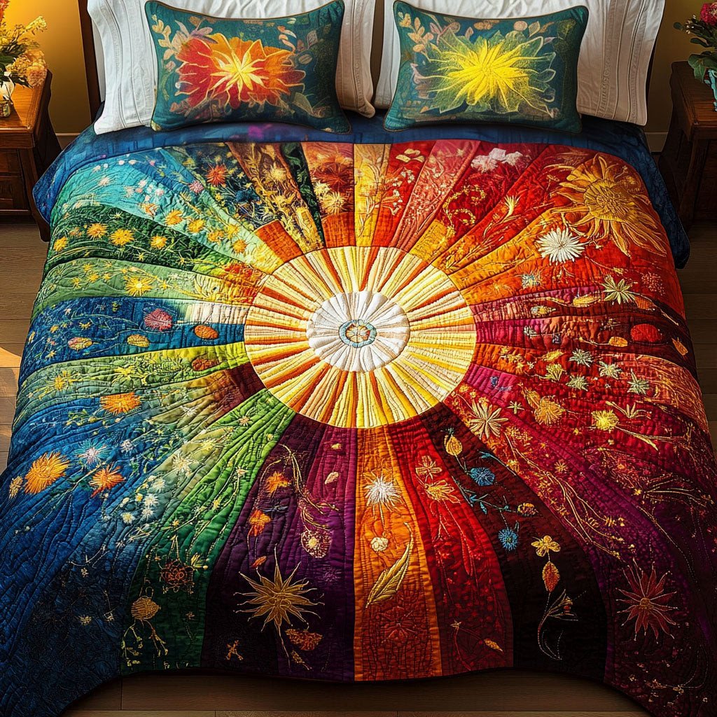 Sunny Vibes 3-Piece Quilted Bedding Set NCU0NT2541