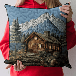 Rustic Log Cabin Quilted Pillow Case NCU0DK3938