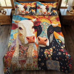 Sunshine Cows 3-Piece Quilted Bedding Set NCU0VH1485