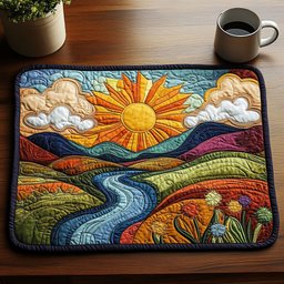 Morning Sunburst Quilted Placemat NCU0NT3438