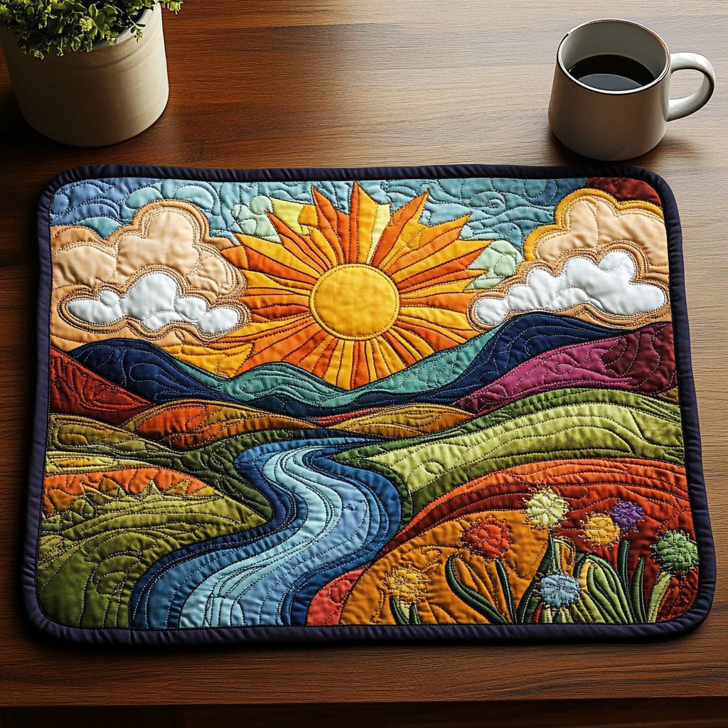 Morning Sunburst Quilted Placemat NCU0NT3438