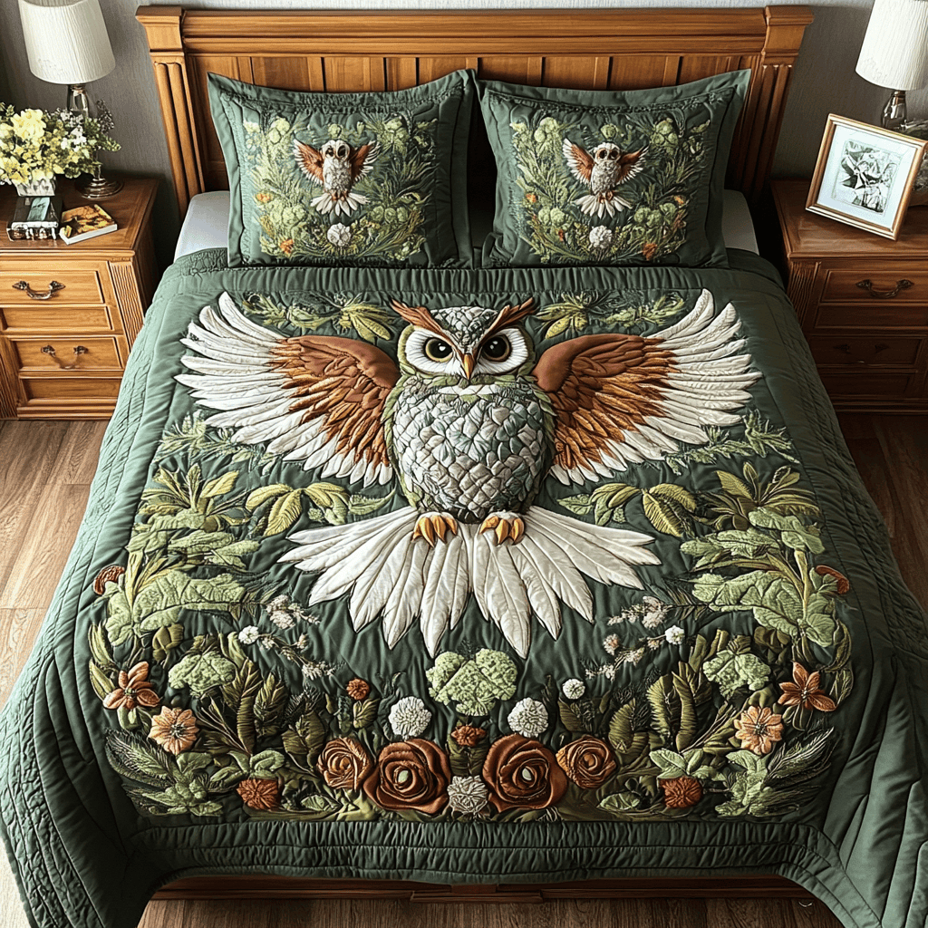 Dreamy Wings 3-Piece Quilted Bedding Set NCU0VH1474