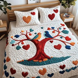 Birdsong Bliss 3-Piece Quilted Bedding Set NCU0PT2922