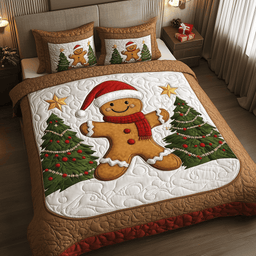 Gingerbread Serenity 3-Piece Quilted Bedding Set NCU0VH1287