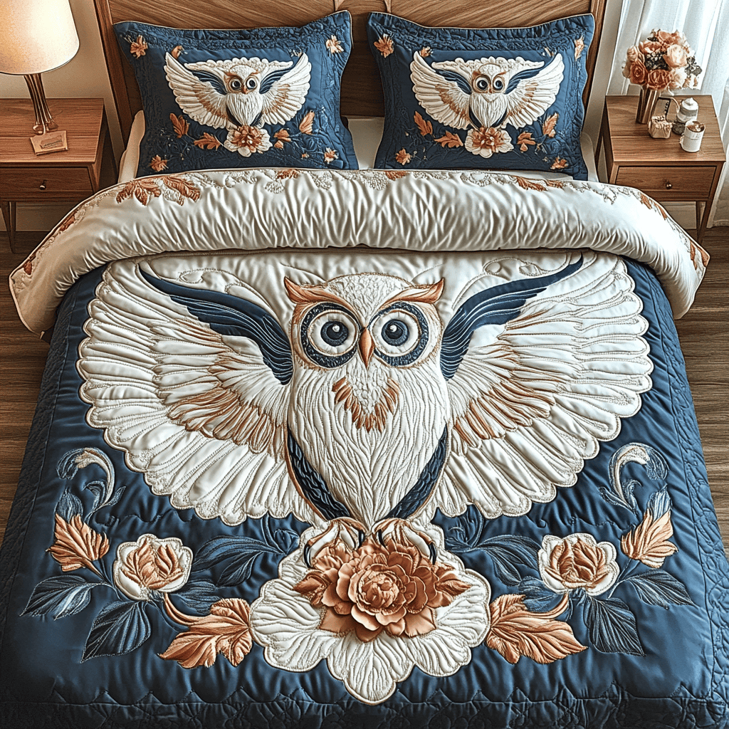 Twilight Bloom 3-Piece Quilted Bedding Set NCU0VH1470