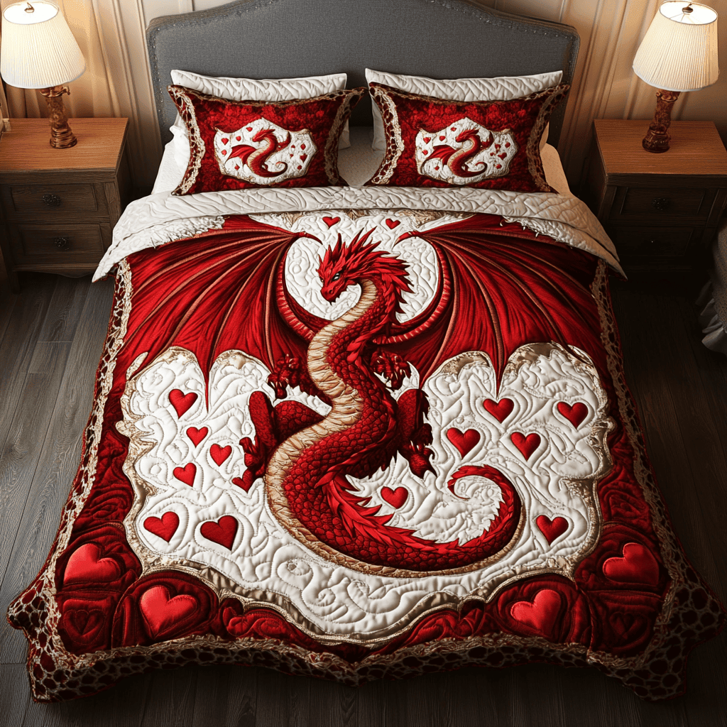 Heartfire Wings 3-Piece Quilted Bedding Set NCU0VH1395