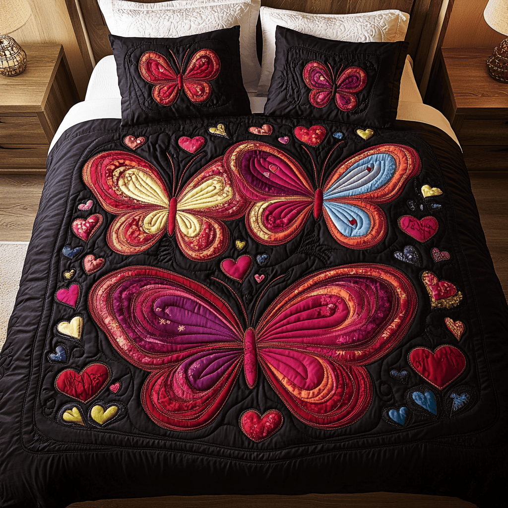 Color Whirl 3-Piece Quilted Bedding Set NCU0VH1389