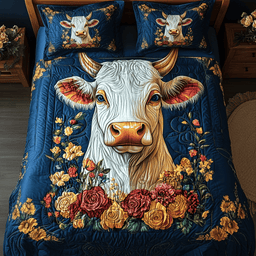 Countryside Cow Dreams 3-Piece Quilted Bedding Set NCU0TL2376