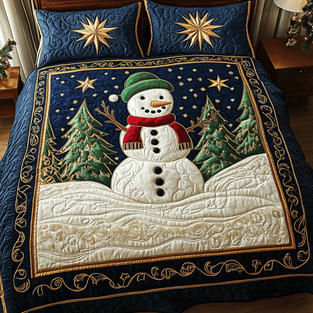 Silent Night 3-Piece Quilted Bedding Set NCU0VH1275