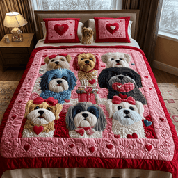 Shih Tzu Wonderland Quilted Bedding Set NCU0DV2355