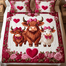 Amour Herd 3-Piece Quilted Bedding Set NCU0VH1349