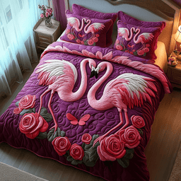 Heartfelt Plumage Quilted Bedding Set NCU0DV2384
