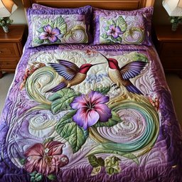 Winged Harmony 3-Piece Quilted Bedding Set NCU0NT2745