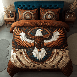 Feathers of Freedom 3-Piece Quilted Bedding Set NCU0DK3263
