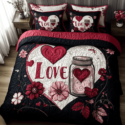Love Blossom Quilt 3-Piece Quilted Bedding Set NCU0TL2361