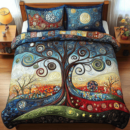 The Living Tree 3-Piece Quilted Bedding Set NCU0VL846