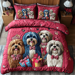Shih Tzu Bliss Quilted Bedding Set NCU0DV2356