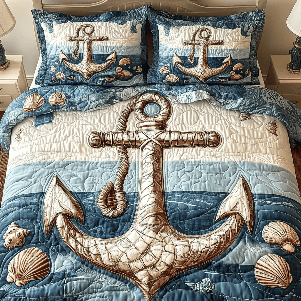 Shoreline Slumber 3-Piece Quilted Bedding Set NCU0VL889