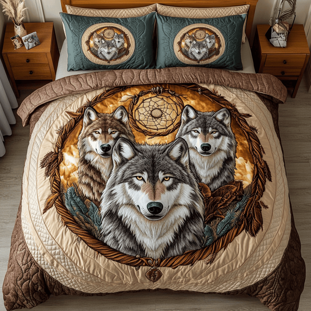 Spirit of the Pack 3-Piece Quilted Bedding Set NCU0DK3271