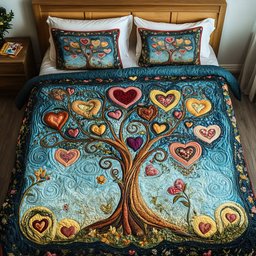 Whispering Leaves 3-Piece Quilted Bedding Set NCU0NT2777