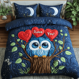 Forever Hooting 3-Piece Quilted Bedding Set NCU0DK3149
