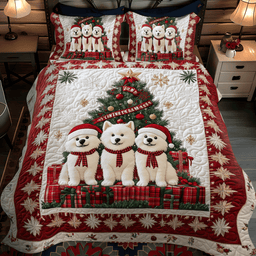 Samoyed Love 3-Piece Quilted Bedding Set NCU0VH1293