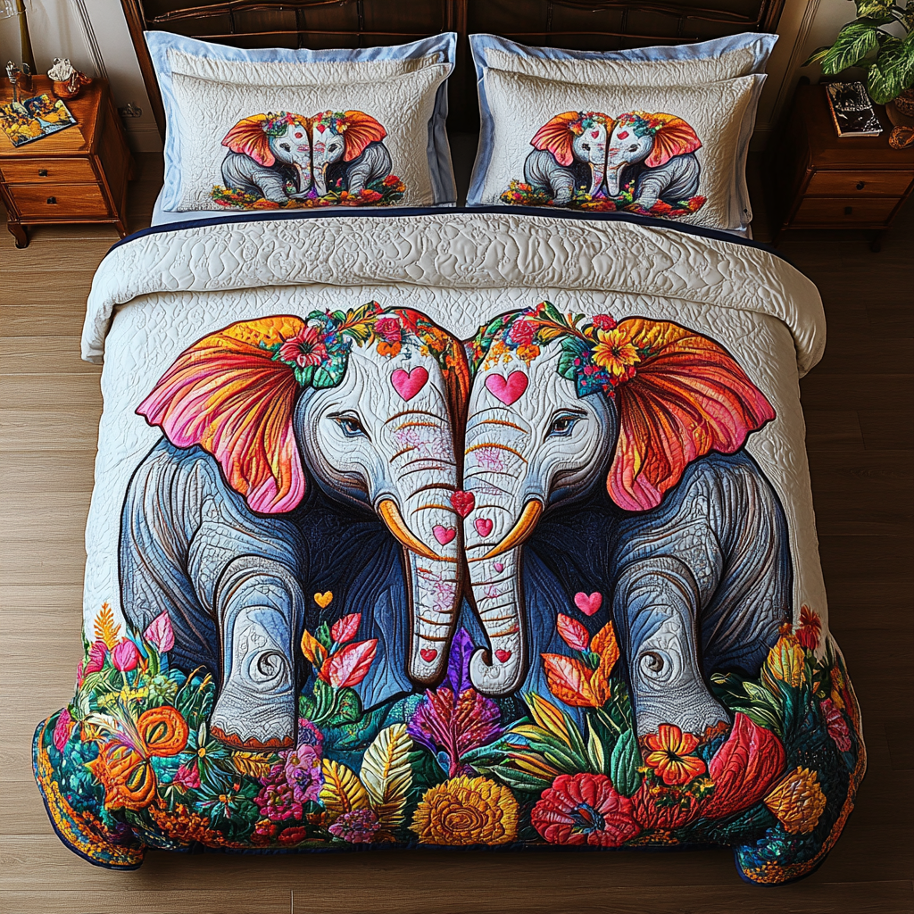 Tusks of Affection 3-Piece Quilted Bedding Set NCU0DK3155